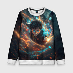 Свитшот детский Гарри Поттер - вихрь магии, цвет: 3D-белый