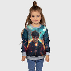 Свитшот детский Гарри Поттер с волшебной палочкой, цвет: 3D-меланж — фото 2