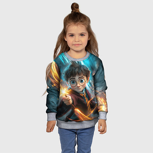Детский свитшот Милый Гарри Поттер / 3D-Меланж – фото 4