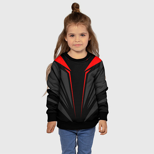 Детский свитшот Sport uniform - red / 3D-Черный – фото 4