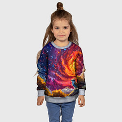 Свитшот детский Кукушка в космосе, цвет: 3D-меланж — фото 2