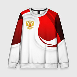 Свитшот детский Россия - красный и белый, цвет: 3D-белый
