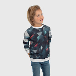 Свитшот детский Абстрактный взрыв и осколки, цвет: 3D-белый — фото 2