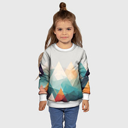 Свитшот детский Разноцветный горный хребет, цвет: 3D-белый — фото 2