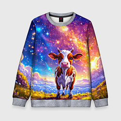 Свитшот детский Коровка и звездное небо, цвет: 3D-меланж