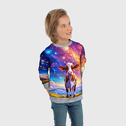 Свитшот детский Коровка и звездное небо, цвет: 3D-меланж — фото 2