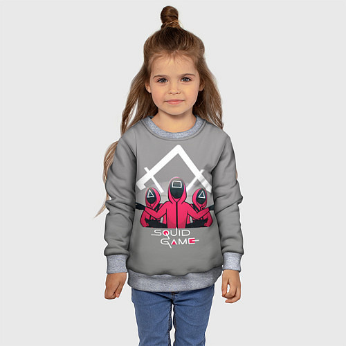 Детский свитшот Персонажи из Игра в кальмара / 3D-Меланж – фото 4