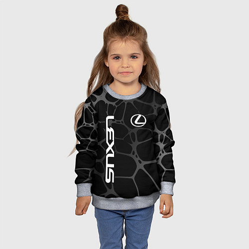 Детский свитшот Lexus - монохромный / 3D-Меланж – фото 4