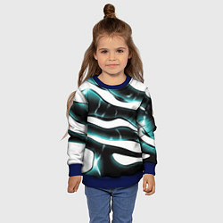 Свитшот детский Абстрактный черно-зеленый камуфляж, цвет: 3D-синий — фото 2