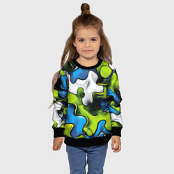 Свитшот детский Камуфляж в стиле графитти, цвет: 3D-черный — фото 2