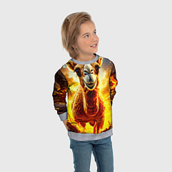 Свитшот детский Верблюд в огне, цвет: 3D-меланж — фото 2