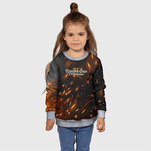 Детский свитшот Kingdom Come Deliverance 2 искры огня / 3D-Меланж – фото 4