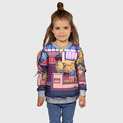 Свитшот детский Lo-fi японский стиль улица, цвет: 3D-меланж — фото 2