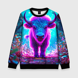 Свитшот детский Белый буйвол, цвет: 3D-черный