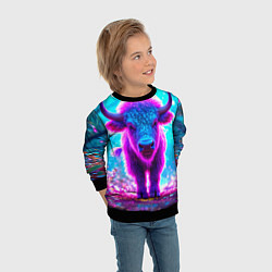 Свитшот детский Белый буйвол, цвет: 3D-черный — фото 2