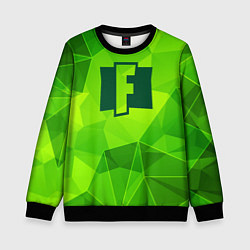 Свитшот детский Fortnite green poly, цвет: 3D-черный