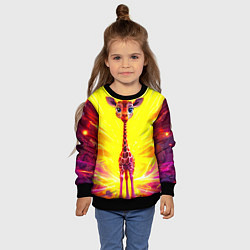 Свитшот детский Жирафик в желтых искрах, цвет: 3D-черный — фото 2