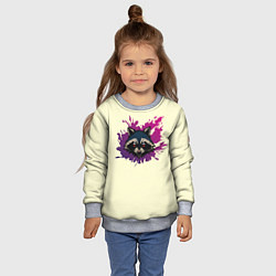 Свитшот детский Дикий енот, цвет: 3D-меланж — фото 2