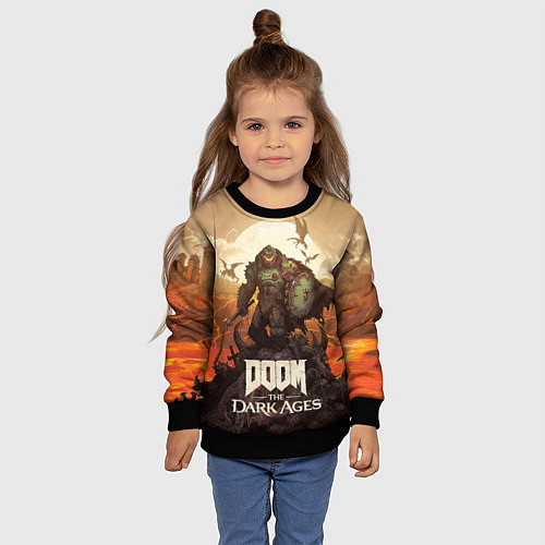 Детский свитшот Палач рока Doom the dark ages / 3D-Черный – фото 4