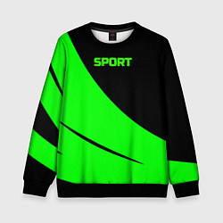 Свитшот детский Sport чёрно-зелёный, цвет: 3D-черный