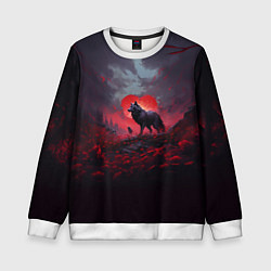 Детский свитшот Волчица на фоне сердца