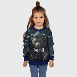 Свитшот детский Медведь берсерк русских просторов, цвет: 3D-синий — фото 2
