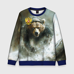 Свитшот детский Медвежья доблесть, цвет: 3D-синий