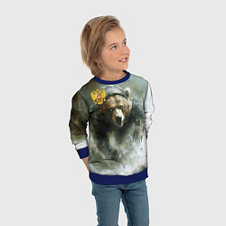 Свитшот детский Медвежья доблесть, цвет: 3D-синий — фото 2
