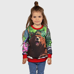 Свитшот детский Русский медведь патриот, цвет: 3D-красный — фото 2