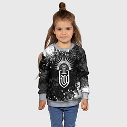 Свитшот детский Kingdom come 2 - белые брызги, цвет: 3D-меланж — фото 2