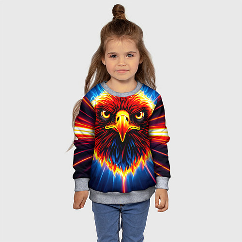 Детский свитшот Орел в лучах Атланта Хокс / 3D-Меланж – фото 4