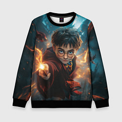 Свитшот детский Гарри Поттер - магия, цвет: 3D-черный
