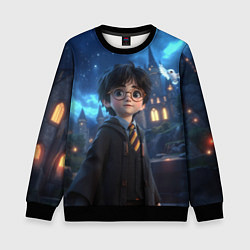 Свитшот детский Гарри Поттер в галстуке, цвет: 3D-черный