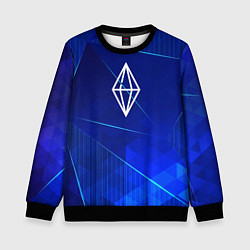Свитшот детский The Sims blue poly, цвет: 3D-черный