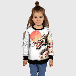 Свитшот детский Японский дракон и солнце, цвет: 3D-черный — фото 2