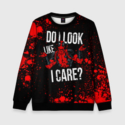 Свитшот детский Дэдпул - красные брызги, цвет: 3D-черный