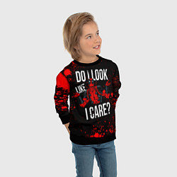 Свитшот детский Дэдпул - красные брызги, цвет: 3D-черный — фото 2