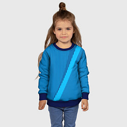 Свитшот детский Сине-голубой с широкой полосой, цвет: 3D-синий — фото 2