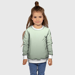 Свитшот детский Бледный зелёный градиент текстура, цвет: 3D-белый — фото 2