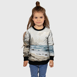 Свитшот детский Нежный морской пейзаж, цвет: 3D-черный — фото 2