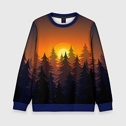 Свитшот детский Лес - ночь, цвет: 3D-синий