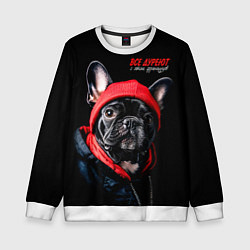 Свитшот детский Все дуреют с этих французов, цвет: 3D-белый