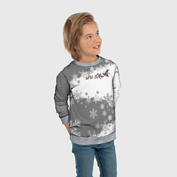 Свитшот детский Горы зовут сноуборд серый, цвет: 3D-меланж — фото 2