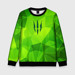 Свитшот детский The Witcher green poly, цвет: 3D-черный