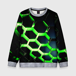 Свитшот детский Neon Honeycombs, цвет: 3D-меланж