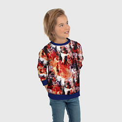 Свитшот детский Огненные перья, цвет: 3D-синий — фото 2