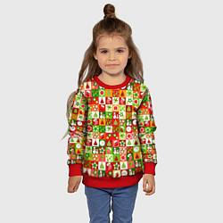 Свитшот детский Новогодние снеговики и снежные бабы, цвет: 3D-красный — фото 2