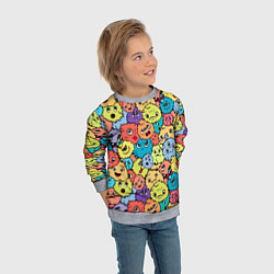 Свитшот детский Милые монстрики пришельцы, цвет: 3D-меланж — фото 2