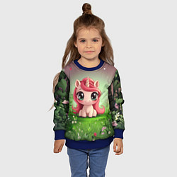 Свитшот детский Единорожка в зеленом лесу, цвет: 3D-синий — фото 2