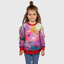 Свитшот детский Маленькая милая единорожка, цвет: 3D-красный — фото 2